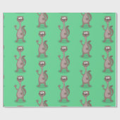 ワセおもしろいル漫画イラストレーション ラッピングペーパー (フラット)