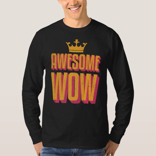 ワソウルワウ前向きおもしろいことわざ Tシャツ (正面)