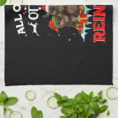 ワタのトナカイの他のおもしろいクリスマス キッチンタオル (折り畳み)