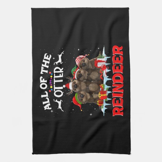 ワタのトナカイの他のおもしろいクリスマス キッチンタオル (縦)