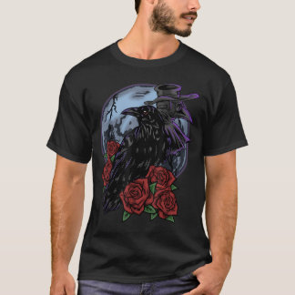 ワタシゴワラスカラスとバラと月 Tシャツ