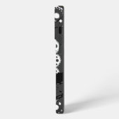 ワタシシレース黒と白 iPhoneケース (左側面)