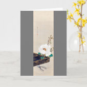 ワタナベセイテイ白牡丹とハサミ カード (黄色い花)