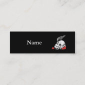 ワタリガラスおよびスカルのゴシック様式プロフィールカード スキニー名刺 (裏面)