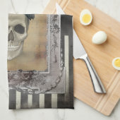 ワタリガラスおよびスカル キッチンタオル (四つ折り)