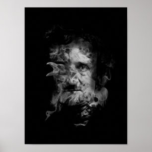 ワタリガラスが付いている煙のエドガー・アラン・ポー- Nevermore ポスター