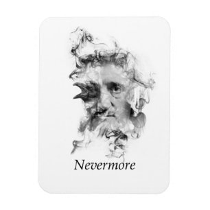 ワタリガラスが付いている煙のエドガー・アラン・ポー- Nevermore マグネット