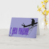 ワタリガラスが付いている珍しくロシアのなバースデー・カード カード (黄色い花)