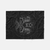 -ワタリガラスとのYggdrasil生命の樹 フリースブランケット (正面(横))