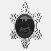 ワタリガラスのオーナメントのワタリガラス/カラスの装飾のギフト スノーフレークピューターオーナメント (右)