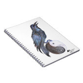 ワタリガラスのカラスの陰陽の黒の鳥 ノートブック (右側)