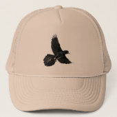 ワタリガラスのカラスの鳥の飛んでいるな帽子 キャップ (正面)