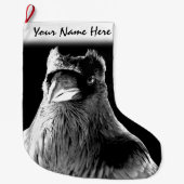 ワタリガラスのクリスマスのストッキングのワタリガラスのストッキングはカスタマイズ ラージクリスマスストッキング (正面)