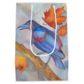 ワタリガラスのクロドリの芸術のギフトバッグ ミディアムペーパーバッグ (裏面)