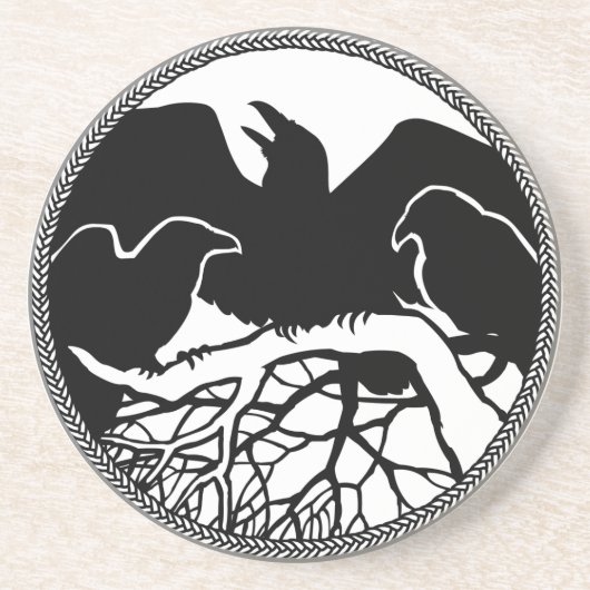 ワタリガラスのコースターのワタリガラスのギフトのワタリガラス及びカラスの芸術の装飾 コースター (正面)