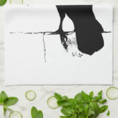 ワタリガラスのシルエット-ヴィンテージのゴシックのワタリガラス及びカラス キッチンタオル (折り畳み)