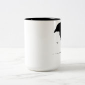 ワタリガラスのシルエット-ヴィンテージのゴシックのワタリガラス及びカラス ツートーンマグカップ (中央)