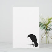 ワタリガラスのシルエット-ヴィンテージのゴシックのワタリガラス及びカラス 便箋 (スタンド正面)