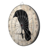 ワタリガラスのシルエット-ヴィンテージのレトロのワタリガラス及びカラス ダーツボード (正面右)