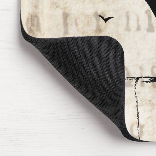 ワタリガラスのシルエット-ヴィンテージのレトロのワタリガラス及びカラス マウスパッド (コーナー)