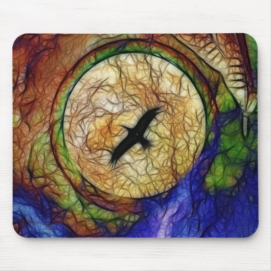 ワタリガラスのタカ マウスパッド (正面)