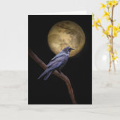 ワタリガラスのハロウィンゴシック様式カード カード (黄色い花)