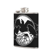 ワタリガラスのフラスコのカスタムなワタリガラス/カラスの芸術の飲み物のフラスコ フラスク (左)