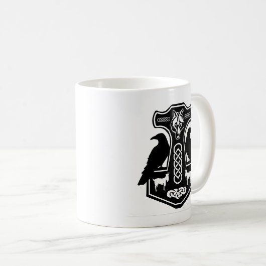 ワタリガラスのマグが付いている異教のなトールのハンマー コーヒーマグカップ (正面右)
