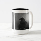 ワタリガラスのワタリガラスののマグ聞くことおよび害 ツートーンマグカップ (正面右)