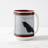 ワタリガラスの幸せな休日のマグ ツートーンマグカップ (正面右)