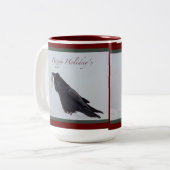 ワタリガラスの幸せな休日のマグ ツートーンマグカップ (正面左)