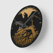 ワタリガラスの時計の天然ワタリガラスの芸術の柱時計の鳥のギフト ラウンド壁時計 (傾斜)