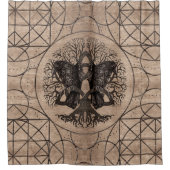 ワタリガラスの木の質との人生のの木 シャワーカーテン (正面)