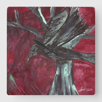 ワタリガラスの柱時計 スクエア壁時計