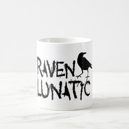 ワタリガラスの狂気の黒いカラス コーヒーマグカップ (中央)