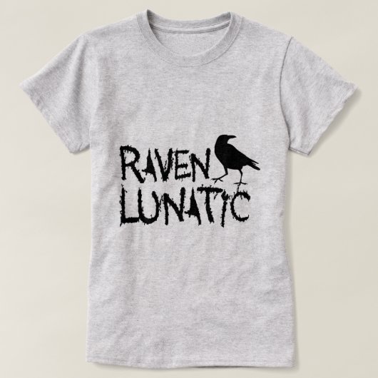 ワタリガラスの狂気の黒いカラス Tシャツ (デザイン正面)