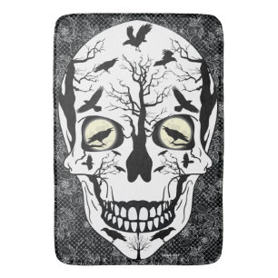 ワタリガラスの砂糖のスカルの骨組バス・マット バスマット