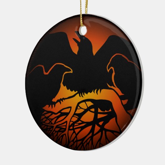 ワタリガラスの芸術のオーナメントの種族のワタリガラスの装飾のギフト セラミックオーナメント (左)