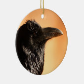 ワタリガラスの顔 セラミックオーナメント (右)