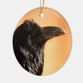 ワタリガラスの顔 セラミックオーナメント (左)