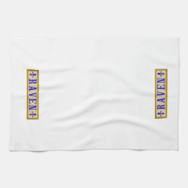 ワタリガラスの（紋章の）フラ・ダ・リの台所タオル キッチンタオル