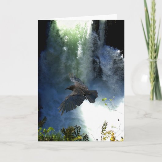 ワタリガラス及び水秋の自然のギフト カード (正面)