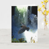 ワタリガラス及び水秋の自然のギフト カード (黄色い花)