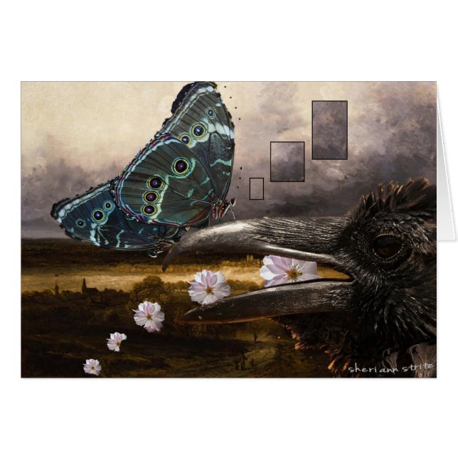 ワタリガラス及び蝶 (正面横)