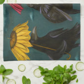 ワタリガラス雨 キッチンタオル (折り畳み)