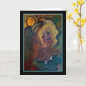 ワタリガラス-元の芸術の挨拶状の愛情 カード (黄色い花)