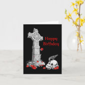 ワタリガラス、十字およびスカル カード (黄色い花)