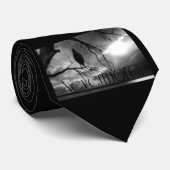 ワタリガラス- Nevermore太陽光線及び木B&W ネクタイ (ロール)