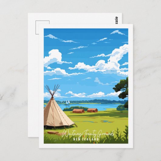 ワタンギ条約グラウンズニュージーランドヴィンテージ旅行 ポストカード (正面/裏面)
