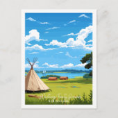 ワタンギ条約グラウンズニュージーランドヴィンテージ旅行 ポストカード (正面)